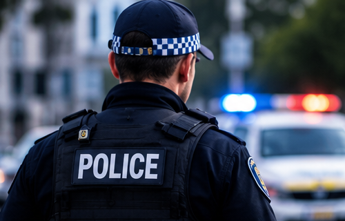 Police officer attending an incident